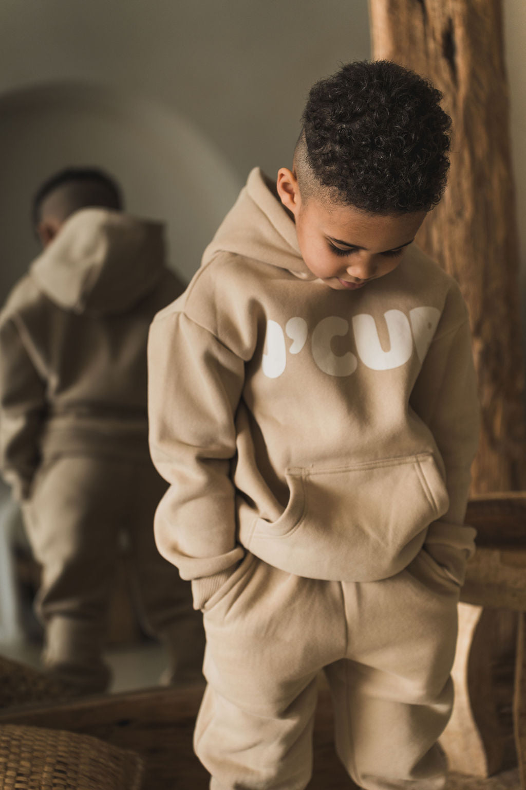 J’CUB HOODIE SET BEIGE