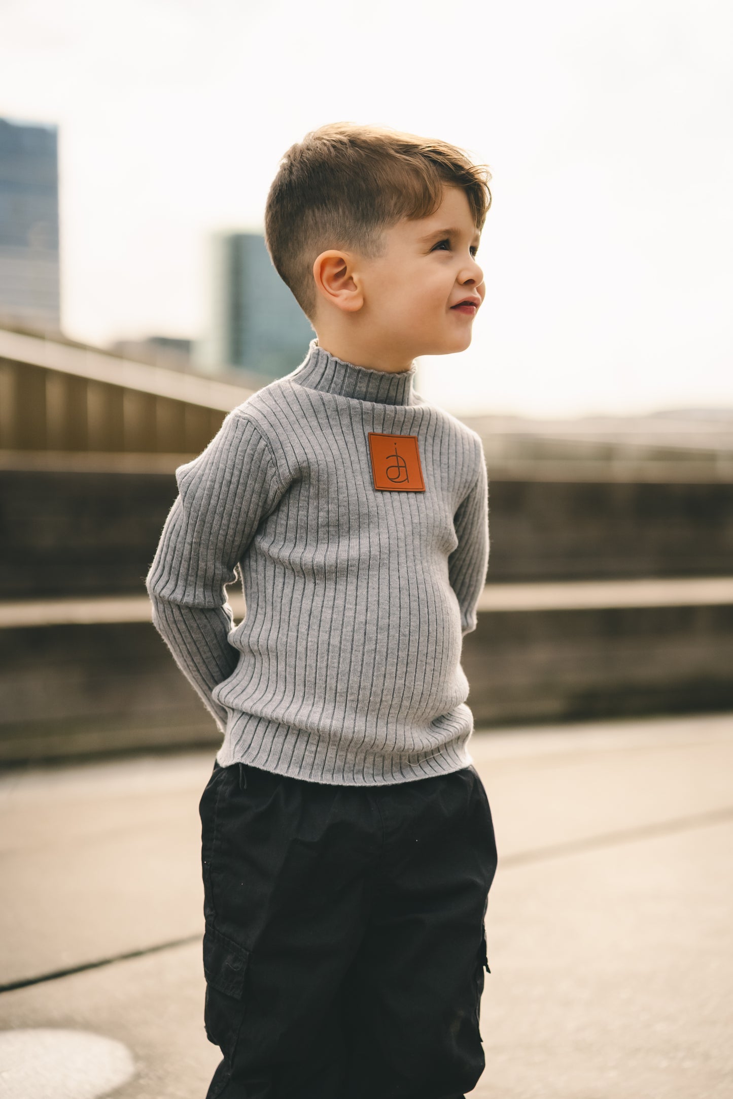 Grey Maz High Neck Sweater