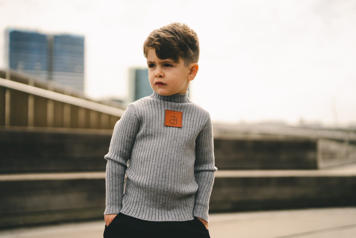 Grey Maz High Neck Sweater