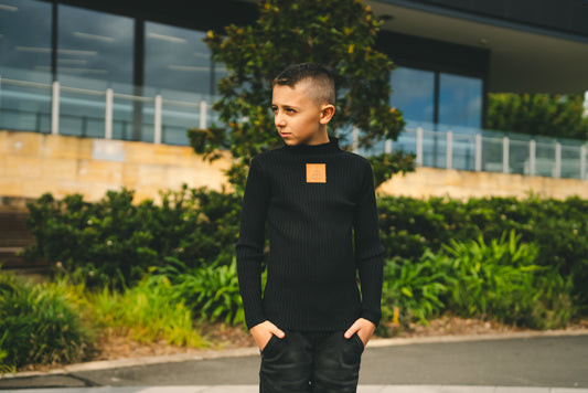 Black Maz High Neck Sweater