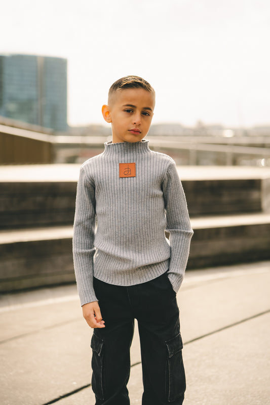 Grey Maz High Neck Sweater